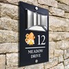 Custom Signs Solar Illuminated Modern Anthracite House Number Sign 24cm
