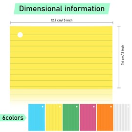 Leelosp 300 Pcs Colored Ruled Index Cards with 6 Rings 180 Gsm Thick Neon Color Study Flash Cards Single Hole Punched Lined Flashcards Studying Notecards One Side for Study(5 x 8 in,Fresh Color)