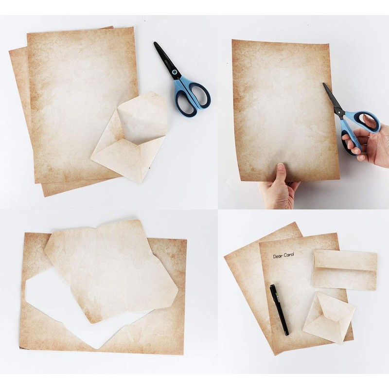 LATERN 50 Sheets Writing Paper Vintage, A4 Double-Sided Printed Format