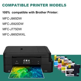LC20BK XXL LC20E Black Ink 3-Pack Super High Yield Compatible Replacement for Brother LC20E Ink Cartridge Use with Brother MFC-J985DW, MFC-J775DW, MFC-J5920DW Printer