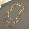 Inateannal Gold Paper Clip Chain Necklace Dainty Coins Choker Necklace