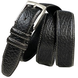 Men's Genuine Leather Casual Dress Belt 1-3/8"(35mm) Wide (Black, 36)