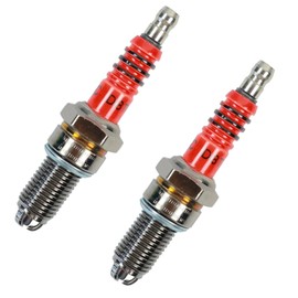 Gopupu D8TC Spark Plug 3 Electrode Replacement for CG 125cc 150cc 200cc 250cc Engine 4 Stroke CF250, D8TC Replacement for DRR8EA-9 DPR7EA Dirt Bike Go Kart Moped Scooter ATV Motorcycle 2Pcs