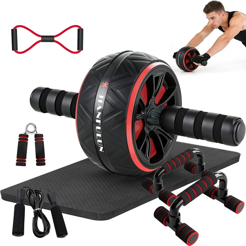 Rodillo de Abdominales Conjunto de 7 Piezas,Ab Roller Wheel Exercise