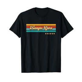 Vintage Sunset Stripes Triangle Lake, Oregon T-Shirt