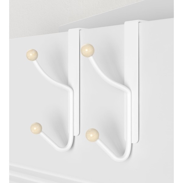 KitchLife Over The Door Hooks Hanger, Metal Over Door Double