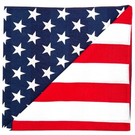 MDSTYLE 100% Cotton Bandana for Men & Women 22" x 22" Paisley Pattern Handkerchief Headband Scarf (US Flag)