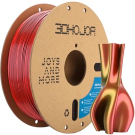3DHoJor Silk PLA Filament 1.75mm Black Red Gold Triple Color PLA 3D Printer Filament 3 in 1 Coextrusion 1KG Spool(2.2lbs) 3D Printing Filament Dimensional Accuracy +/- 0.03mm