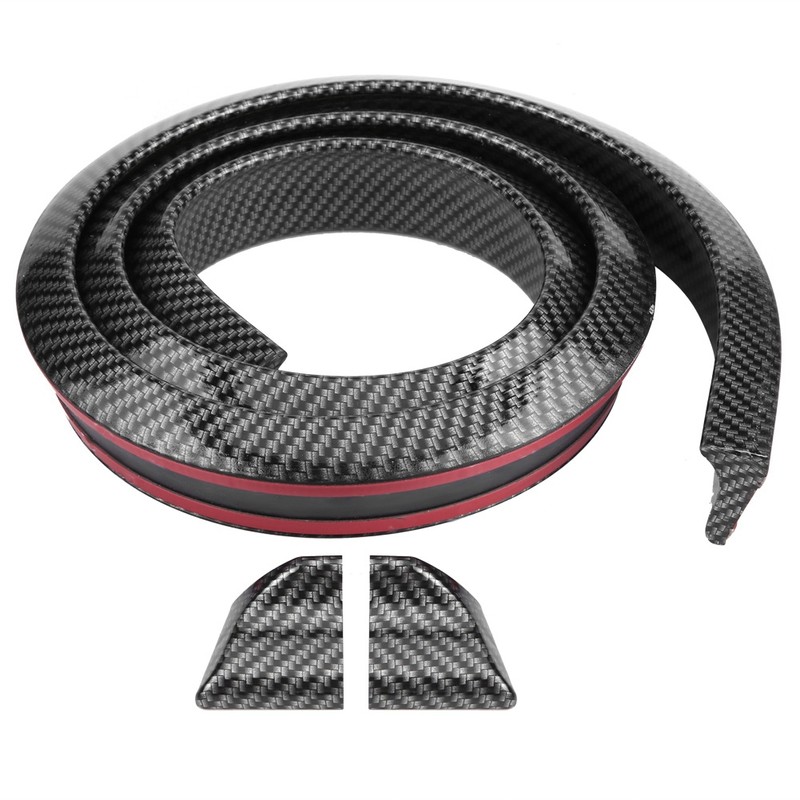 1.5m/4.9ft Carbon Fiber Soft Rubber Car Rear Roof Trunk Spoiler