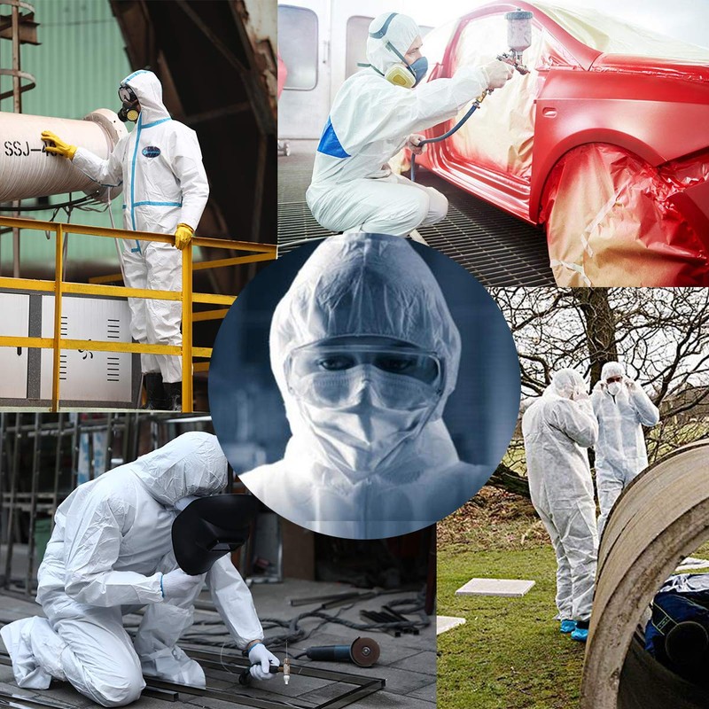 V VICOGARD Hazmat Suits,10 Colors Options Disposable Protective Coveralls, Paint