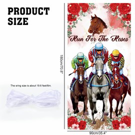 Kentucky Derby Party Decorations Kentucky Derby Door Cover Run for The Roses Decorations Banner Kentucky Derby Door Banner for Horse Racing Birthday Party Supplies