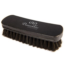 Kabber Danielle Shoe Brush, Polishing Brush and Shine Brush, 100% Horsehair Brush for Shoes and Boots, black