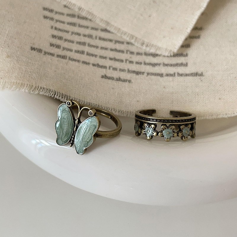 Frenflu Women's Ring, 2-piece Set, Fashion Ring, Silver Ring, One