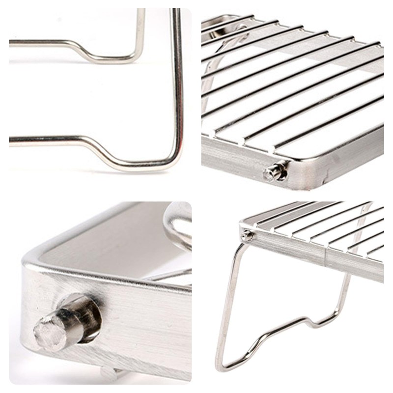 Folding Campfire Grill - Stainless Steel Firepit Grill Grate,Stainless Steel