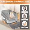Stainless Steel Litter Box,High Sided Enclosed Cat Litter Boxes with