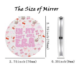 Lywjyb Birdgot Coquette Pink Bow Mirror Trendy Cherry for Cherry Lover Valentine's Day Gift (Soft Era Mirr)