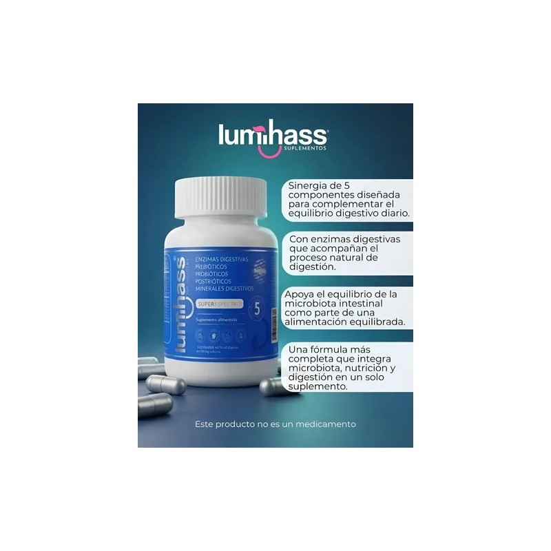 Probióticos Enzimas Digestivas Pre-postbioticos Y Minerales Digest 5 En 1