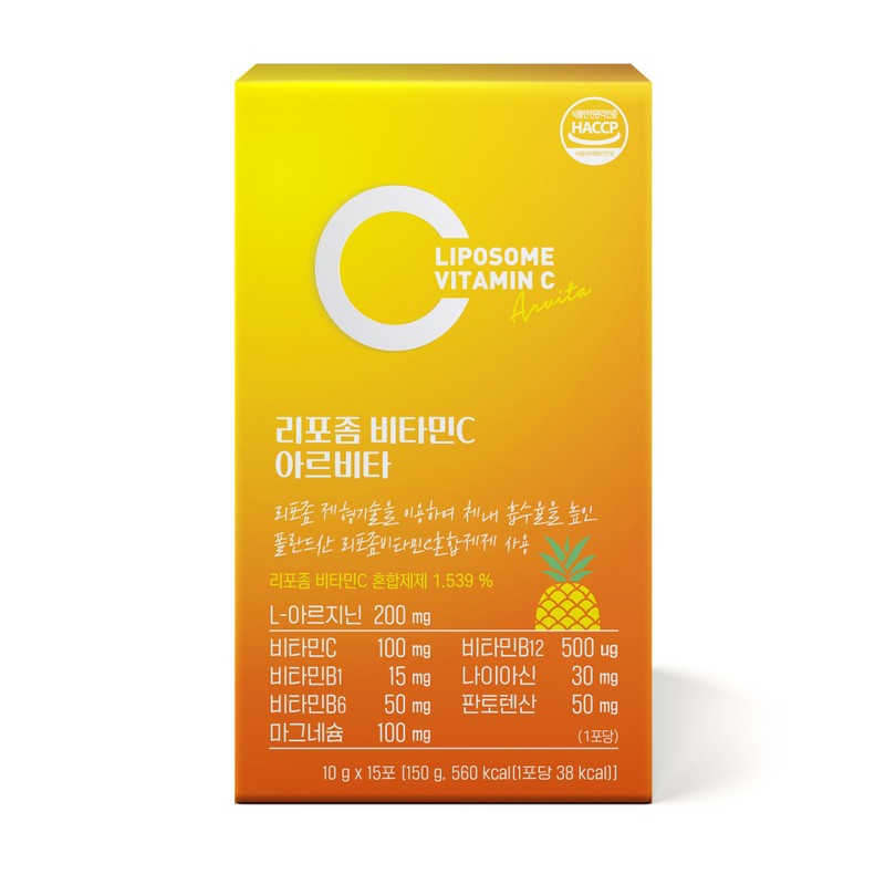아르비타 리포좀 비타민C 약사개발 비타민B1 B2 B12 미네랄 브로멜라인 (상큼한