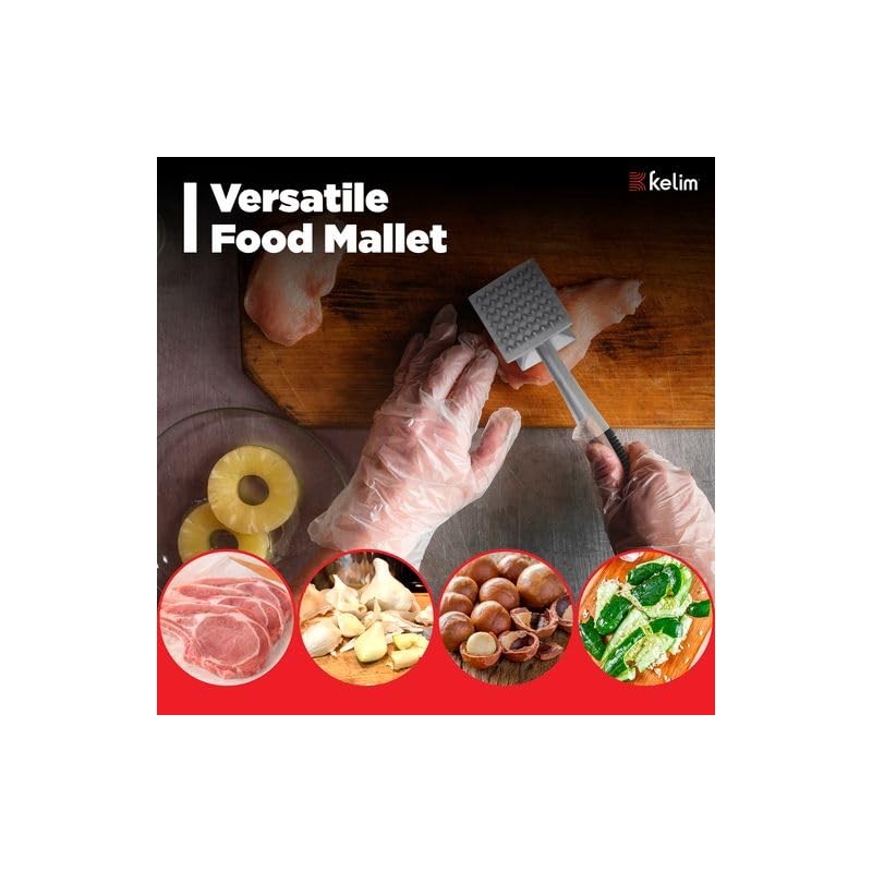 Kelim Meat Tenderizer Mallet - Heavy Duty Aluminum Meat Mallet