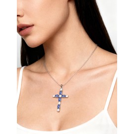 STARCHENIE Cross Necklace for Women 925 Silver Crucifix Tanzanite Jewelry
