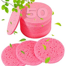 METUUTER 50-Count Compressed Facial Sponges for Estheticians- 100% Natural Cellulose Face Sponge Professional Cosmetic Spa Sponges for Face Cleansing,
