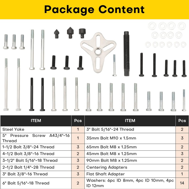 Acymner 46PCS Harmonic Balancer Puller Set | Power Steering Pulley