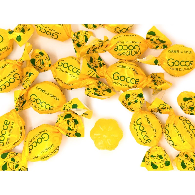 SweetGourmet Sicilian Lemon Filled Natural Flavored Hard Candy, Individually Wrapped,