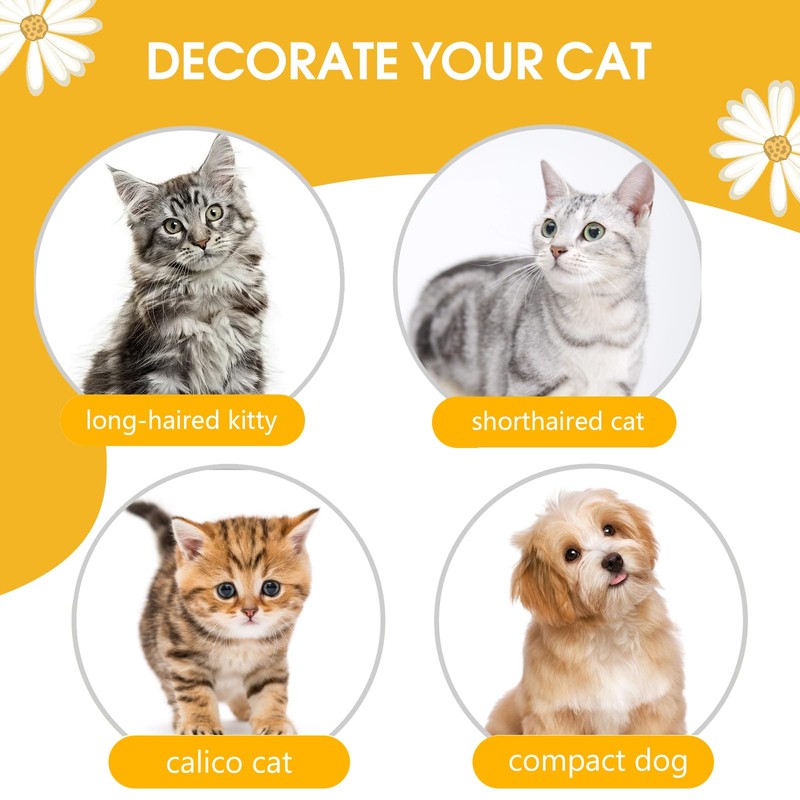 LFCFBH 2 PCS Soft Cat Collar with Bell, Adjustable Flower