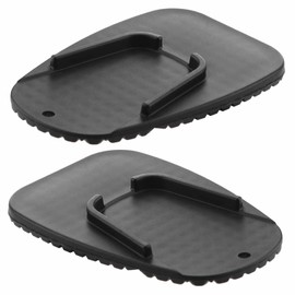 Universal Motorcycle Side Stand Pads - Anti-Slip Kickstand Footplates for Soft Ground & Grass, Outdoor Parking Protection, Black (Set of 2)