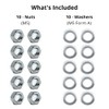 M5 Nuts & Washers Set - 10 Steel Nuts &
