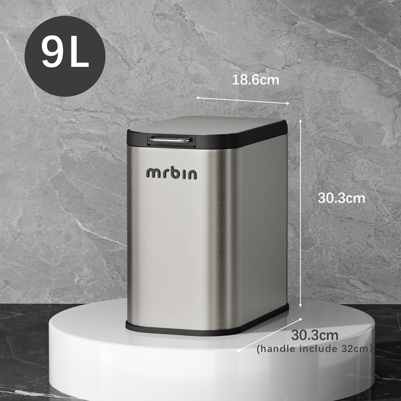 Stainless Steel Dog Proof Bathroom Trash Can with Press Top