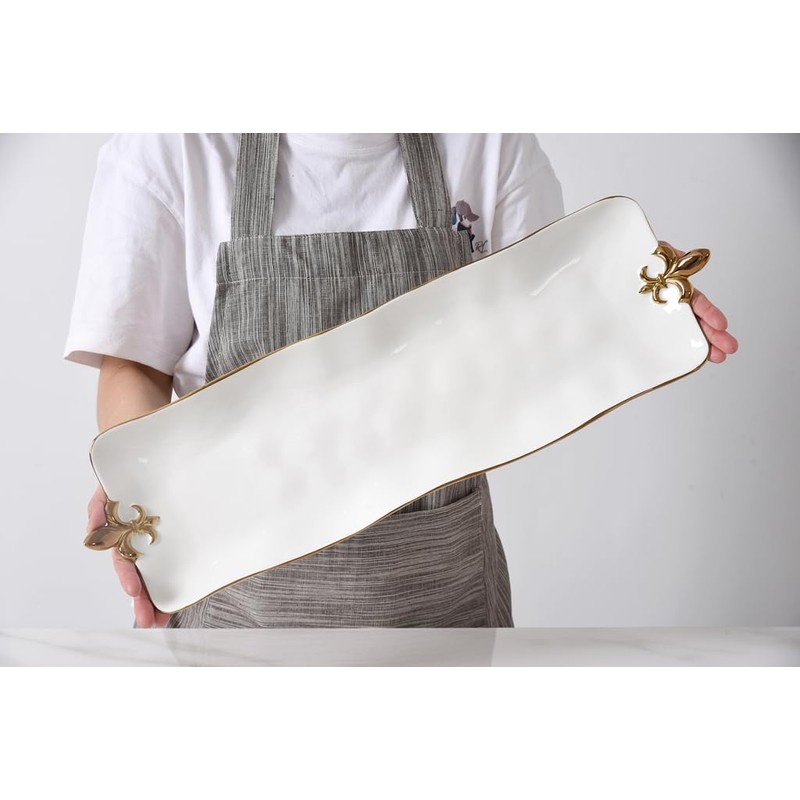 Fleur-De-Lis Rectangular Serving Piece, 21.75" x 6.5" x 1.75"