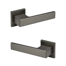 HEXIM Ricardo Borelli Q06 Door Handle for Bathroom / Toilet / Bathroom Aluminium Matt in 4 Colours (Door Handle, Graphite) Door Handle Set Room Doors