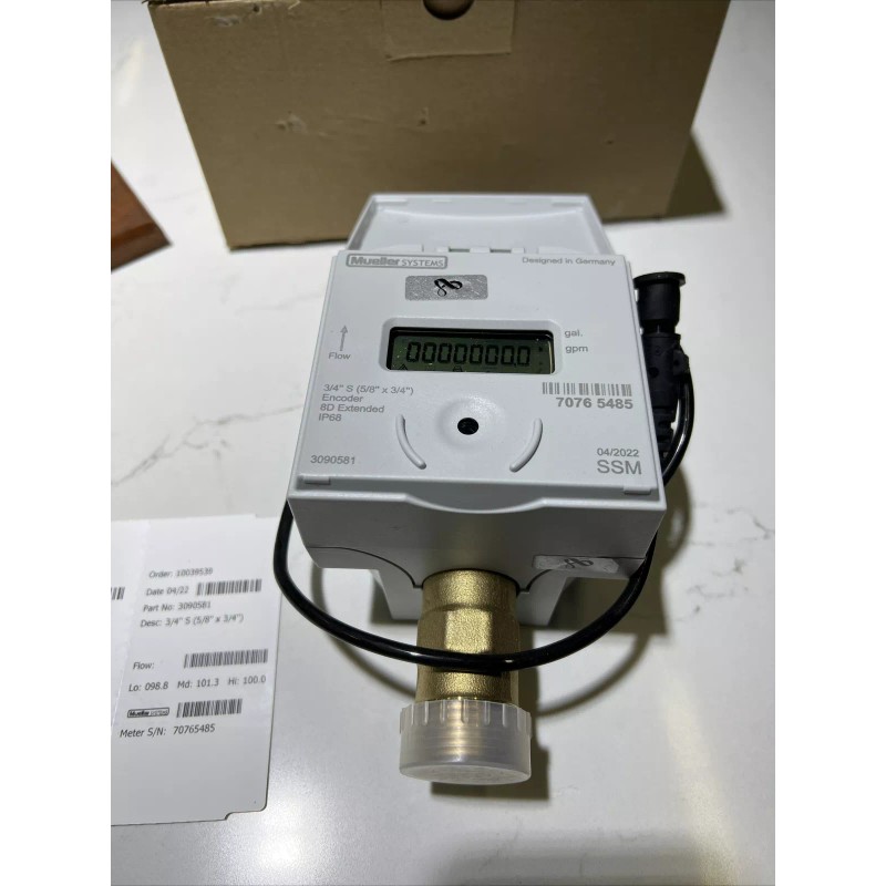 MUELLER SYSTEMS Solid State Water Meter Encoder 8D SSM 3/4”