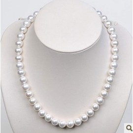 Weishu AAA Premium Round 10MM White Freshwater Pearl Necklace for Women of 20 Inch Princess Length Adjustable, Pearl
