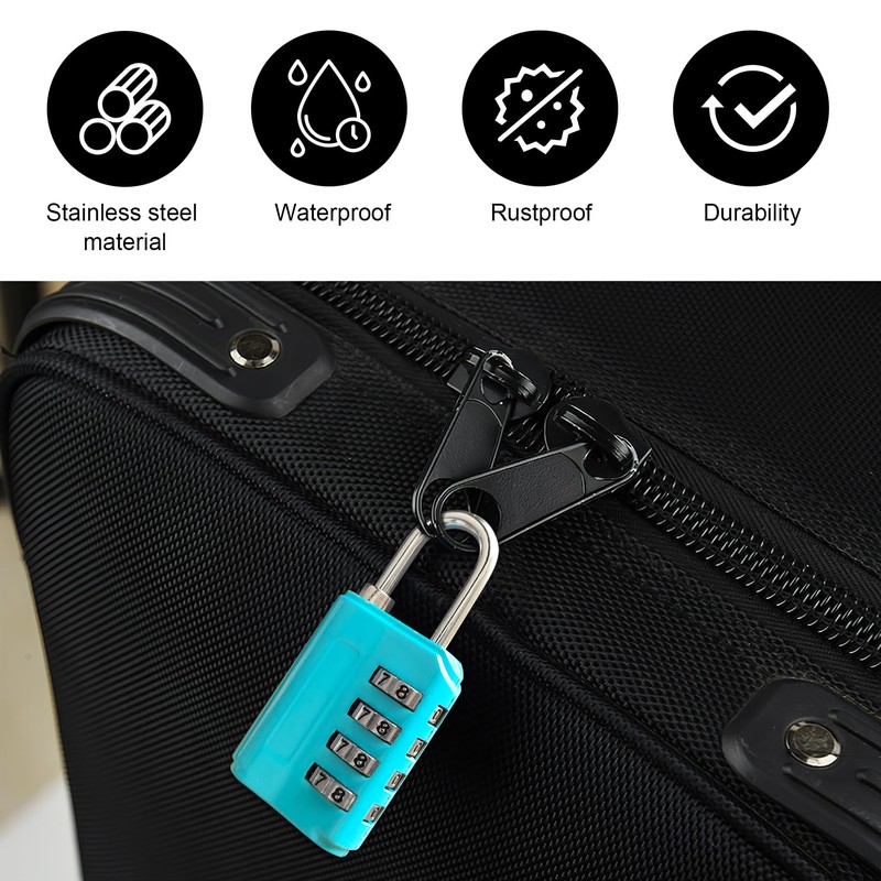 4 pcs Padlocks with Code,4 Digit Combination Padlock,Padlock for Gym