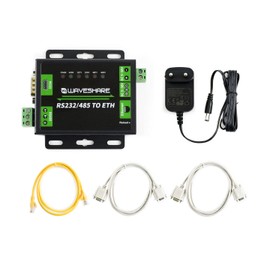 Waveshare Industrial RS232/RS485 to Ethernet Converter Dual Serial Ports TCP Server TCP Client UDP Server UDP Client HTTPD Client Supports Customized Webpage DNS Domain Name Resolution
