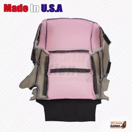 US Auto Nation 832-790-4949 2014 to 2021 Fits Toyota Tundra Driver Passenger Cloth Seat Cover In Gray/Black - Driver Bottom