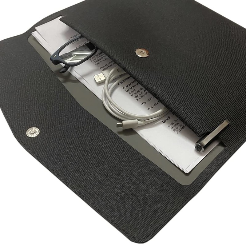 Oneyijun PU Leather A4 File Folder Document Holder Waterproof Portfolio