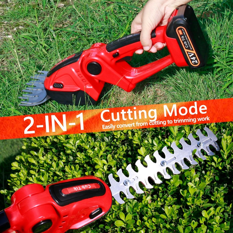 Hedge Trimmer Cordless 2 in 1 Handheld Grass Shears Mini