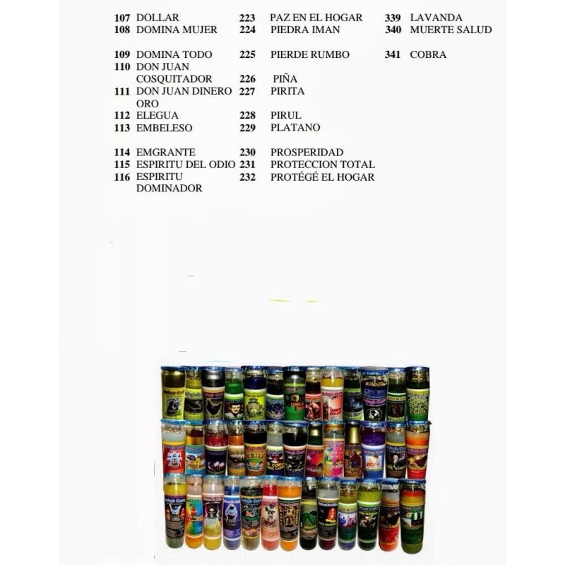 CEB 12 Veladoras Esotéricas Preparadas De Parafina Pura C/aroma