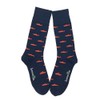SummerTies Trout Socks - Coral on Navy