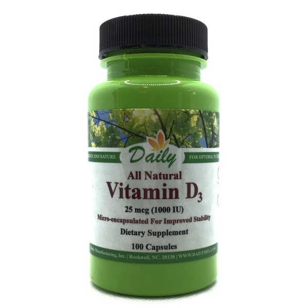 Daily's Vitamin D3-1000 (100 Vegetarian Capsules)