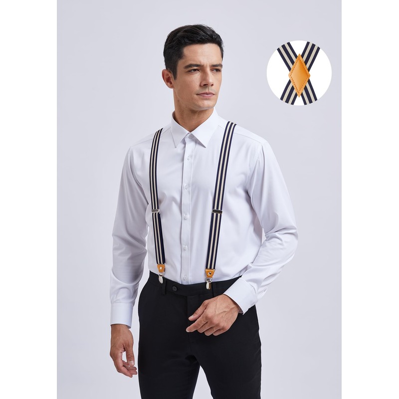 HISDERN Braces for Men Wide 2.5 cm with Very Strong