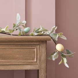 Lights4fun 1.5m Artificial Pastel Easter Egg Garland for Tables or Fireplaces Indoor Spring Home Decoration