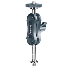 Manbily Mini Magic Arm Aluminum Dual 1/4" Screw Max Load 20kg Vertical 180°&Horizontal 360° CNC Process Universal Compatibility for DSLR Camera/Telephoto Lens/Tripod/Phone Clip/Cage Rig Kit/Fill Light