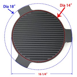 Direct Store DC143 Cast Iron Plate Setter for Large Big Green Egg Grill & Other 18" Dia Cooking Grills, Kamado Grill, 18" Smoking Stone, Pizza Stone, Heat Deflector with 3 Legs (Large, 18" with legs)