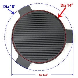 DC143 Cast Iron Plate Setter for Large Big Green Egg Grill & Other 18" Dia Cooking Grills, Kamado Grill, 18" Smoking Stone, Pizza Stone, Heat Deflector with 3 Legs (Large, 18" with legs)