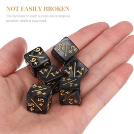 Gadpiparty 24 Pcs Counters Token Dice Acrylic D6 Loyalty Dice Compatible with MTG, CCG, Card Gaming Accessory for Kids Learning Toys Black