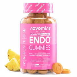 Endo Gummies - Myo-Inositol, Turmeric, Vitamin B6 & Probiotics for Gut Health - Intimate Health & Hormone Balance for Women - 60 Feminine Balance Gummies - Gluten Free - 1-Month Supply - Novomins